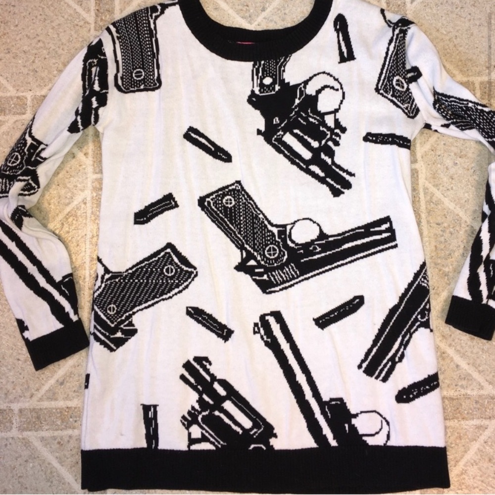 Vintage Betsey Johnson Gun Pattern Sweater